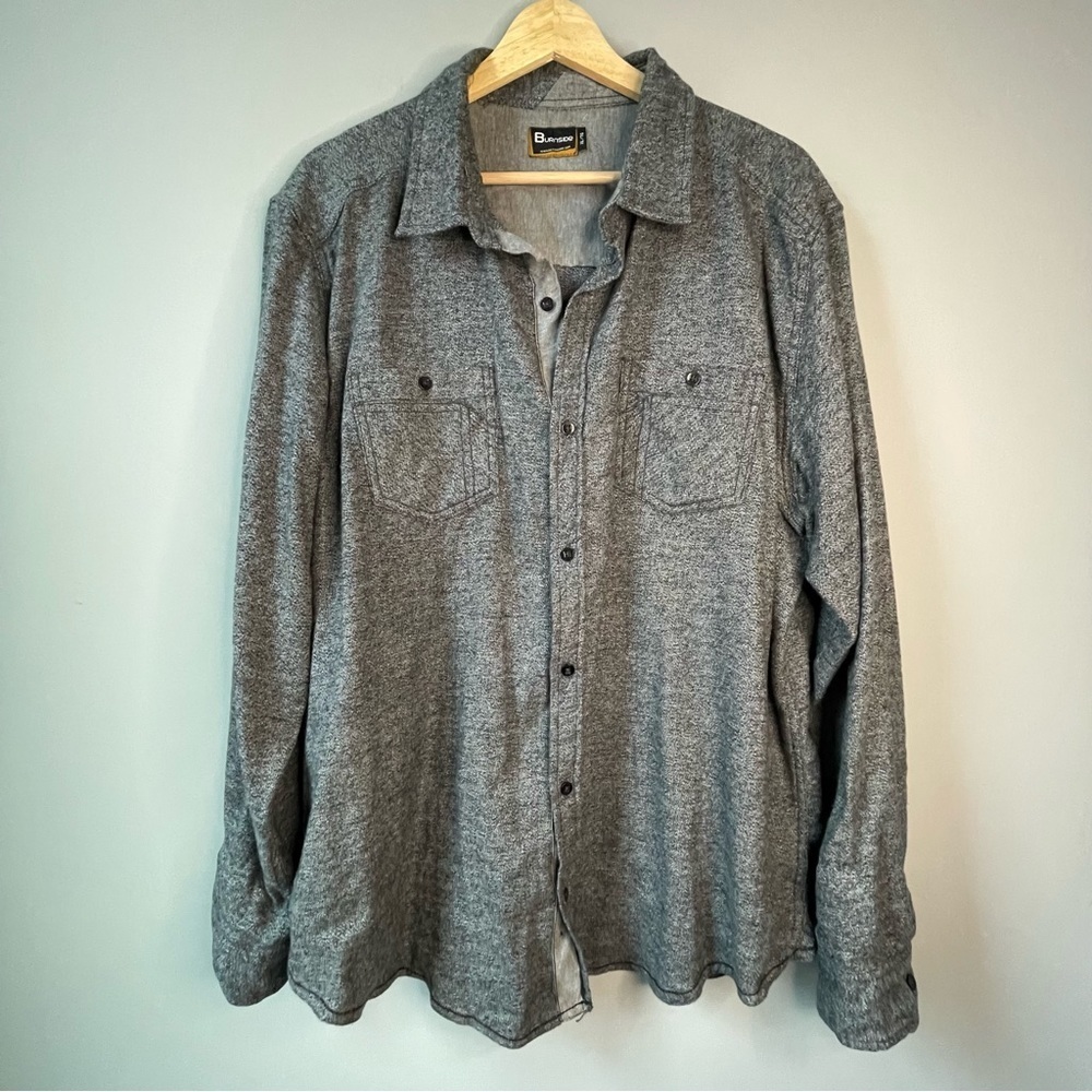 Burnside Solid Flannel Long Sleeve Shirt Heather Gray (XL)